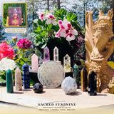 🌙 Sacred Feminine Awakening Oracle Deck, 13 Crystal Altar Set & Course