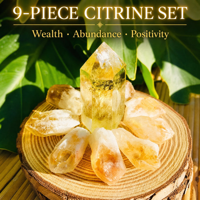 Citrino Ricchezza e abbondanza Set di 9 cristalli
