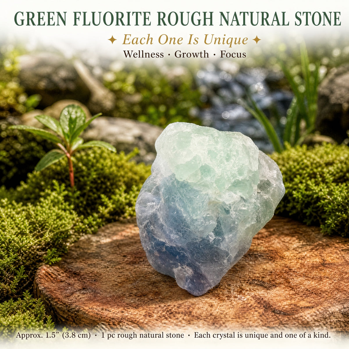 Pierre naturelle brute de fluorite verte