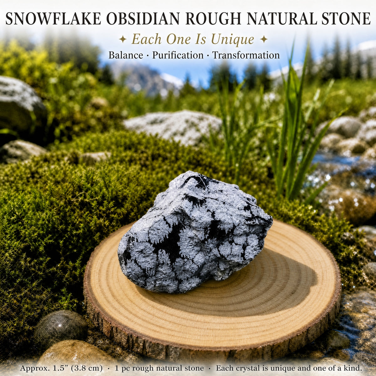 Obsidienne Flocon de Neige Pierre Naturelle Brute