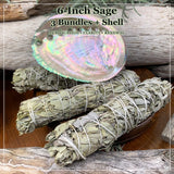 Kit de taches : sauge blanche (6 pouces) + coquille d'ormeau