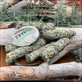 Kit de taches : sauge blanche (6 pouces) + coquille d'ormeau