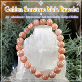 Mala gouden zonnesteen armband met fluwelen zakje