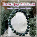 Pulseira Mala Kambaba Jasper com bolsa de veludo