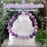 Mala Lepidolite armbånd med fløyelspose