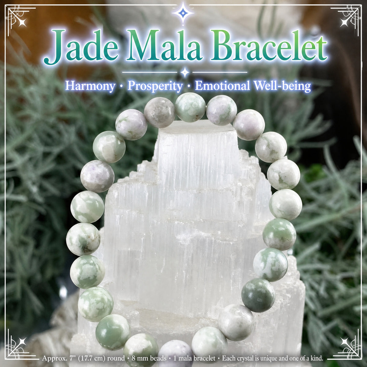 Bracelet Mala Jade Avec Pochette En Velours