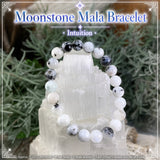 Mala-Mondstein-Armband mit Samtbeutel