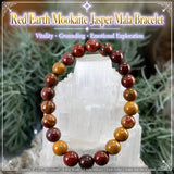 Bracelet Mala Red Earth Mookaite Jasper avec pochette en velours