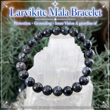 Mala Larvikite armband met fluwelen zakje