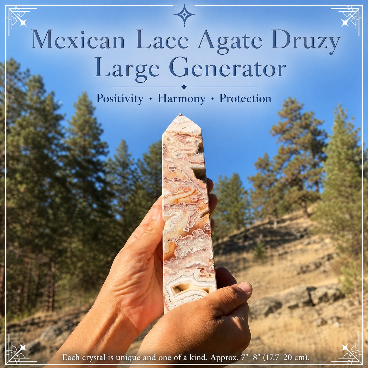 Mexicain Dentelle Agate Druzy Grand Générateur