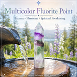 Pointe de fluorite multicolore