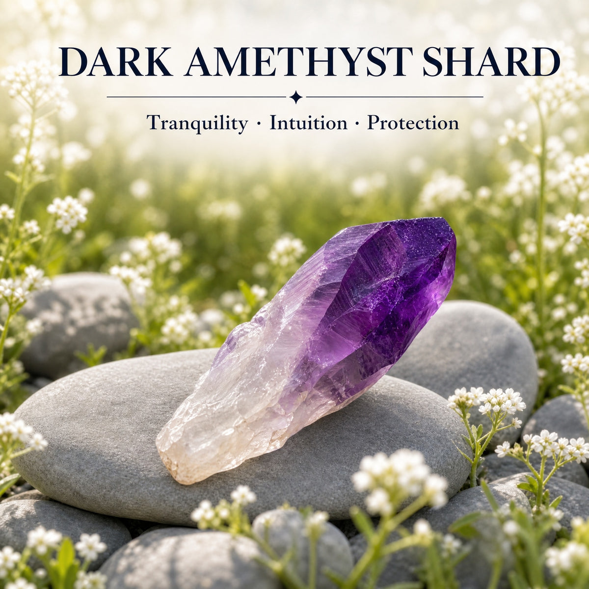 Éclat de cristal d'améthyste sombre (moyen)