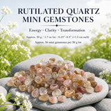 Mini pierres précieuses de quartz rutile (lot de 50 grammes / 1,7 oz)