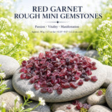 Mini pierres précieuses brutes de grenat rouge (lot de 50 grammes / 1,7 oz)