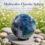 Sphère de fluorite multicolore