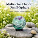 Mini-sphère de fluorite multicolore