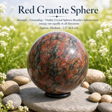 Sphère de granit rouge