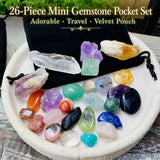26-teiliges Mini-Edelstein-Taschen-Set
