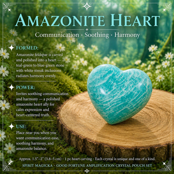 Polished amazonite heart