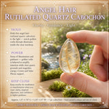 Angel Hair Rutilated Quartz Teardrop Cabochon