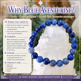 Bracelet Mala Aventurine Bleue Avec Pochette En Velours