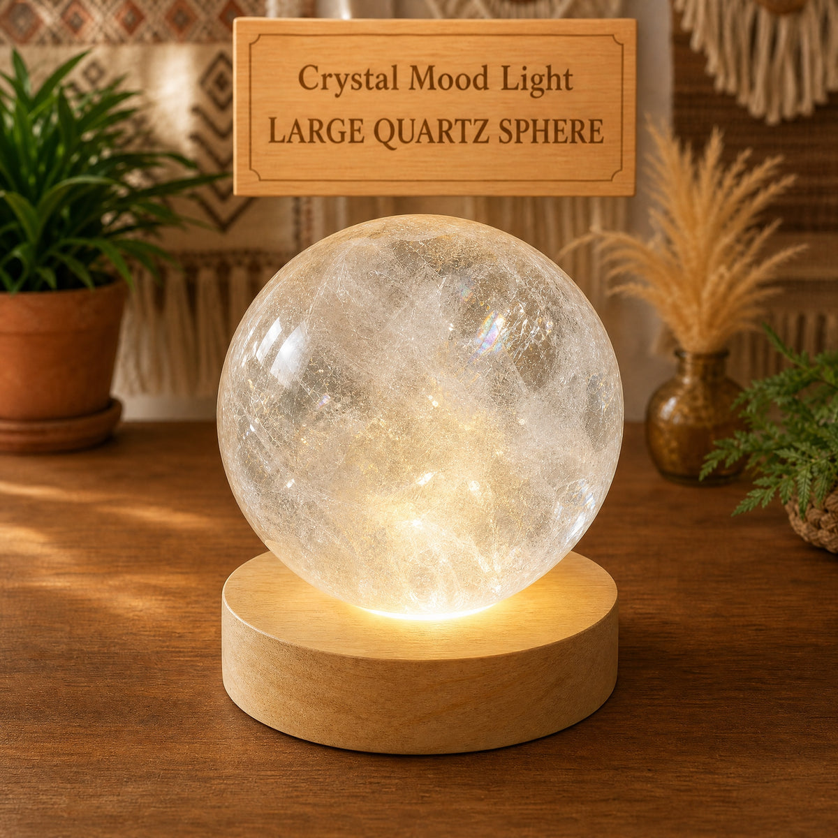 Lumière d'ambiance en cristal (Quartz Sphere-Large)