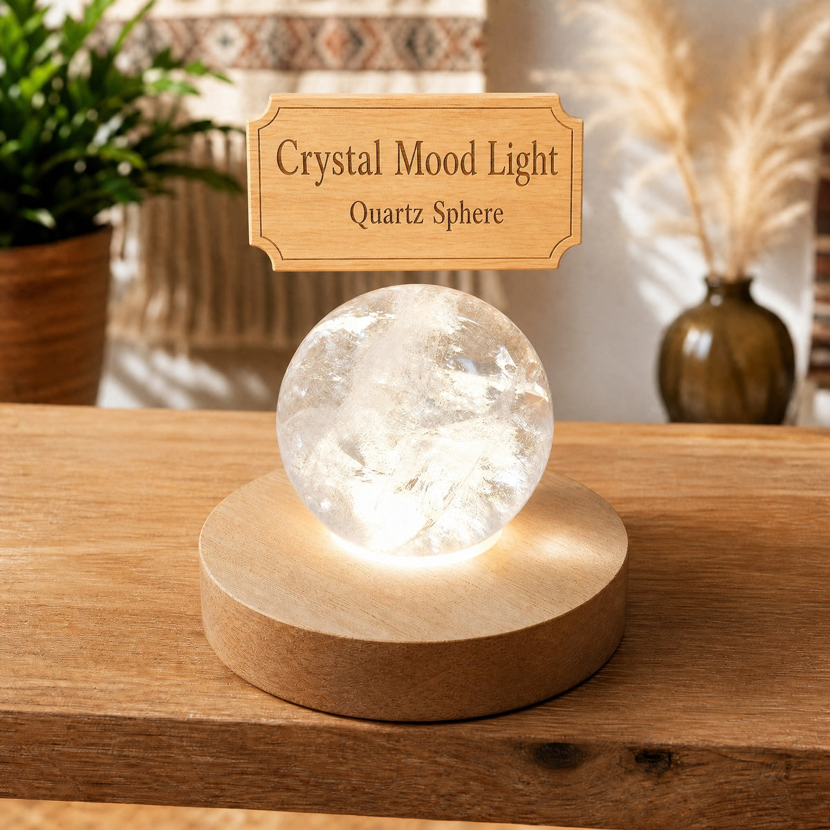 Lumière d'ambiance en cristal (Quartz Sphere-Medium)