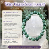 Mala groene vlek Jasper armband met fluwelen zakje