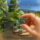 Cubo caído de jaspe de punto verde