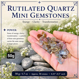 Mini pierres précieuses de quartz rutile (lot de 50 grammes / 1,7 oz)