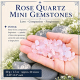 Mini pierres précieuses de quartz rose (lot de 50 grammes / 1,7 oz)