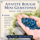 Mini pierres précieuses brutes d'apatite (lot de 50 grammes / 1,7 oz)