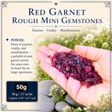 Mini pierres précieuses brutes de grenat rouge (lot de 50 grammes / 1,7 oz)