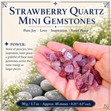 Strawberry Quartz Mini Gemstones (Lot de 50 grammes / 1,7 oz)