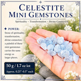 Mini pierres précieuses Celestite (lot de 50 grammes / 1,7 oz)