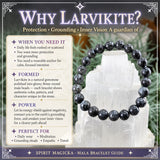 Mala Larvikite armband met fluwelen zakje
