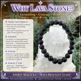 Βραχιόλι Mala Lava Stone With Velvet Pouch