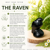 Crystal Animal Spirit Totems: Black Protection Agate Raven
