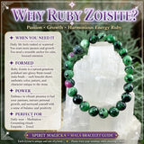 Mala Ruby Zoisite armband met fluwelen zakje