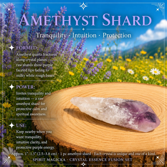 Amethyst shard fading from purple tip to clear base