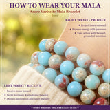 Bracelet Mala Azure Variscite Avec Pochette En Velours