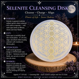 Disco de limpieza de alineación de chakras de flor de la vida de selenita