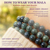 Pulseira Mala Kambaba Jasper com bolsa de veludo