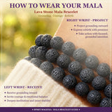 Βραχιόλι Mala Lava Stone With Velvet Pouch
