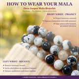 Bracelet Mala Orca Jasper avec pochette en velours