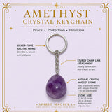 Amethyst Crystal Keychain