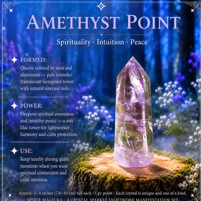Pale violet amethyst point