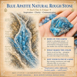 Pierre brute naturelle d'apatite bleue