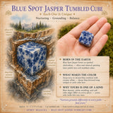 Cubo caído de jaspe de punto azul