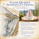 Cristal de quartz clair taillé en diamant